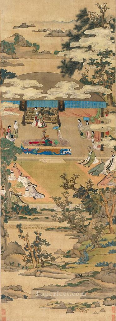 Chen Hongshou lady xuanwen jun dando instrucciones sobre clásicos chinos antiguos Pintura al óleo